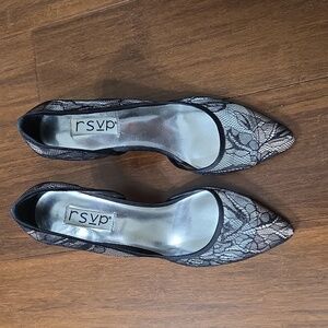 RSVP BEAUTIFUL ELEGANT BLACK LACE HEELS 7